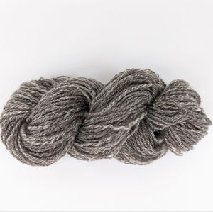 Handspun Yarn Shetland Wool Two Ply Thick & Thin Homespun Gray Marled 146 Yards